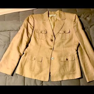 Tahari Arthur S. Levine Ladies Size 12 Tan Blazer